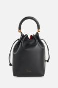 A women's as new Mansur Gavriel Leather Bucket Bag - Black (Stock Photo).