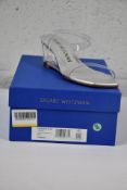A pair of as new Stuart Weitzman Lucite Aleena 50 PVC clear mules (Size 38).