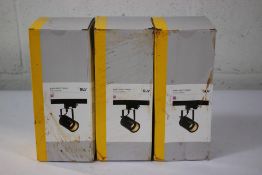 Three boxed SLV Euro Spot Track GU10 3 circuits, item no. 153850 (Outer boxes damaged).