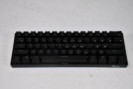 Five Royal Kludge (Model RK61) gaming keyboards Black/Blue switch with light yellow back light.