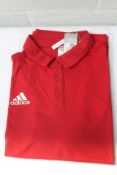 Five Adidas 22 Polo T-shirts in warm red (Tepore) (Size L) H57489.