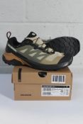 A pair of boxed as new Salomon X-Adventure GTX in Safari/Black/Sugar Almond, Size UK 7 (Box has mino