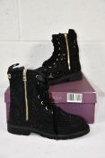 A boxed as new pair of Carvela Strategy Jewel Ankle Boots in Black, Size 39.