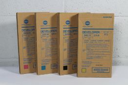 A boxed and sealed as new 4-set of Konica Minolta Developer 630g DV614, Bizhub Press C1060, C1070, C