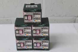 Five Tomokep remanufactured 302 XL black 302 XL Color OfficeJet compatible with 3830 3831 3835 (EX D