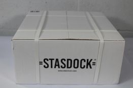 An as new Stasdock Bicycle hanging system, deep silver (Box sealed).