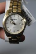 An as new Lorus Gents Gold Plated Bracelet Watch, RH982PX9.