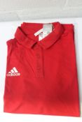 Five Adidas 22 Polo T-shirts in warm red (Tepore) (Size L) H57489.