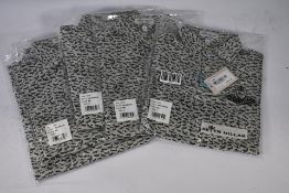 Five youth's Peter Millar performance jerseys (Sizes 2 x S, 2 x M,1 x XL).