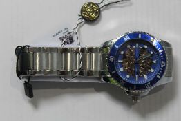 An as new Martyn Line 6301 GTS Blue 2 S.Steel Cal 3668 Automatic watch.