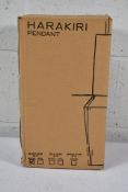 A boxed as new Harakiri pendant lighting black/smoke design (Box sealed) (RRP EUROS 321).