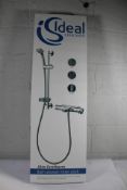 A boxed as new Ideal Standard Alto Ecotherm bath and shower mixer kit in chrome (A5636AA).