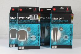 Two as new Mascot Stay Dry Underwear Parada tops, Sizes 1x EU S/M and 1x EU L/XL and two as new Masc