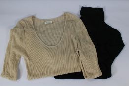 A By Malene Birger Rinah Ribbed Top - Natural and a Ronella Turtle Neck Top - Black, both pre-owned