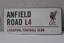 Eleven Liverpool Football Club Anfield Road L4 metal street signs (Official Licensed Product).