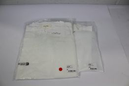 Two as new American Vintage Jacksonville U-neck white T-shirts (Size 1 x XS, 1 x S).