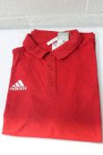 Five Adidas 22 Polo T-shirts in warm red (Tepore) (Size L) H57489.