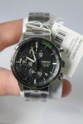 A men's as new Seiko Discover More Titanium Chronograph Quartz 100M Watch, SSB389P1.