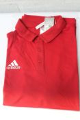 Five Adidas 22 Polo T-shirts in warm red (Tepore) (Size L) H57489.