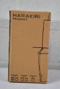 A boxed as new Harakiri pendant lighting black/smoke design (Box sealed) (RRP EUROS 321).