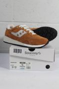 A pair of boxed as new Saucony Shadow 6000 Trainers in Light Brown, Size UK 12.