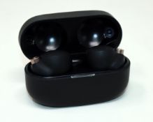 A pre-owned pair of Sony WF-1000XM4 True Wireless Noise Cancelling Earphones in Black (Grade B/C).