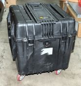 A pre-owned Peli 0340 Cube Case with steel caster wheels.