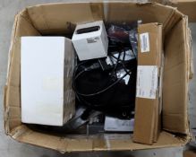 A quantity of assorted as new and pre-owned electronic items (All items sold as seen. One box).