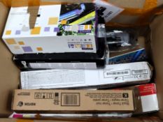 A quantity of assorted printer ink cartridges and related items (Sold as seen).
