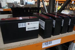 Five OMG Extras Sealed Lead Acid Batteries, 12V/32AH.