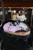 A pallet of pre-owned clothing and related items.
