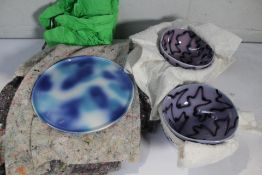 Six Frizbee Ceramics bowls and five plates, all as new.