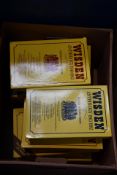 A box of Wisden Anthology cricket books dating from 1864-1982.
