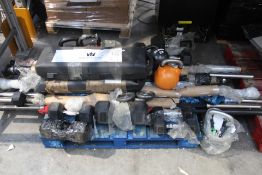 A large quantity of Weights and Weight Lifting Equipment to include eight Weight bars, twleve Dumbel