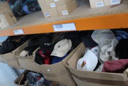 A large quantity of assorted pre-owned caps and related (5 boxes).