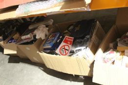 Five boxes of assorted miscellaneous items to include soft toy, homewares, books and related items.