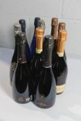 Ten bottles of Cava Sparkling wines to include UMa Giro Ribot, Agusti Torello Mata, Larus Pinot Noir