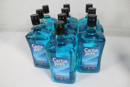Nine bottles of Cactus Jack's Schnapps Raspberry Classic Blend of Fermented Distilled Alcohol (9 x 7