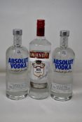 Two bottles of Absolut Vodka (1ltr) and Smirnoff Vodka (1ltr) (Over 18s only).