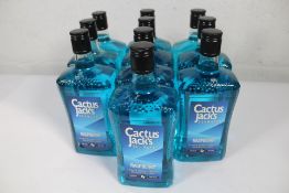 Nine bottles of Cactus Jack's Schnapps Raspberry Classic Blend of Fermented Distilled Alcohol (9 x 7