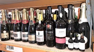 Forty five bottles of mainly Champagnes and Ports to include; Lelieuir and Charles Lecouvey Champagn