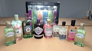 Nine bottles of assorted Gin to include Hendricks, Edinburgh Gin, Butler's Gin, Jaggi Pink Gin and a