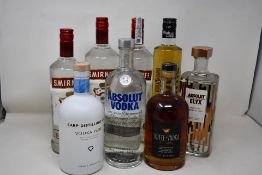 Eight bottles of vodka to include Smirnoff and Absolut Earp Distilling Co., (Over 18s only).