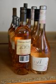 Twelve bottles of rosé wines to include Chateau Bauduc, Western Cape's, Cave de Pazac and Vetere (Ov