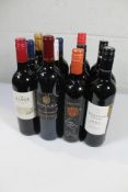 Twelve assorted red wines to include Benicadell Valencia, Tokara Reserve, The Manor Cabernet Sauvign