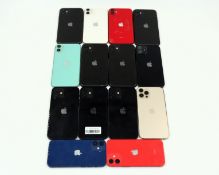 Fourteen assorted pre-owned Apple iPhones sold for parts; 1 x 12 Pro, 4 x 12, 2 x 12 mini and 7 x 11