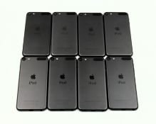 Eight pre-owned Apple iPod Touch (6th Gen) 16GB In Space Grey (iCloud account locked. Sold for parts