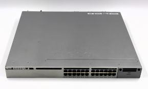 A pre-owned Cisco Catalyst WS-C3850-24P-E V08 24-Port PoE Switch (Power cable included) (PLEASE NOTE
