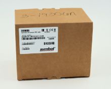 A boxed as new Zebra DS9808-SR00007C3WR Barcode Scanner with power supply, power cable, and USB cabl