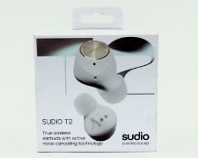 Twenty boxed as new Sudio T2 True Wireless Earphones in White (Boxes sealed) (EAN: 7350071384121)